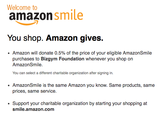 Donation through AmazonSmile